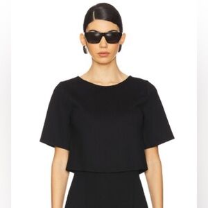 Ponte Knit Short Sleeve Top in Black
Ripley Rader NWT